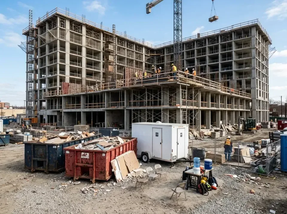 apartment-complex-construction-008 — recent job completion, Porta Potties For Rent in Austin